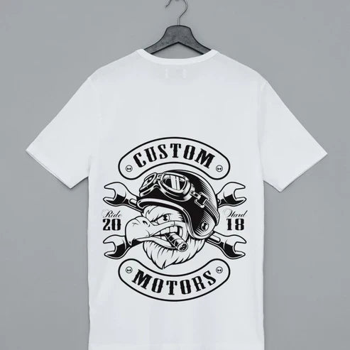 Unleash the Beast Custom Motors Eagle Tee with Helmet and Wrench Crossbones