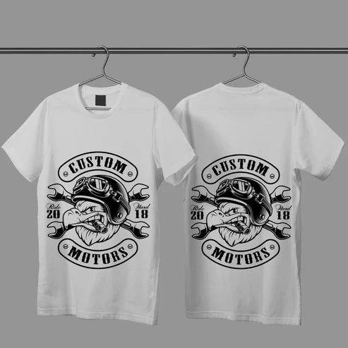 Unleash the Beast Custom Motors Eagle Tee with Helmet and Wrench Crossbones